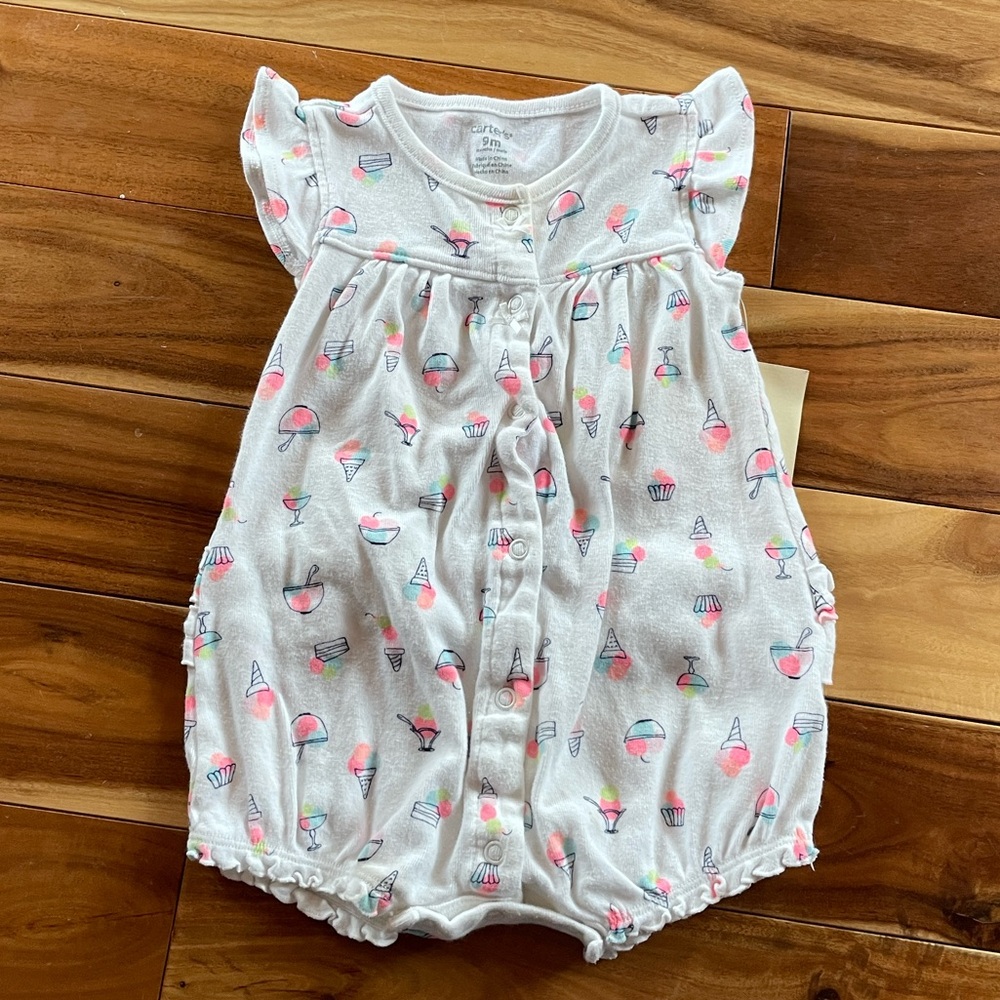 Kids Ice Cream Print Romper
